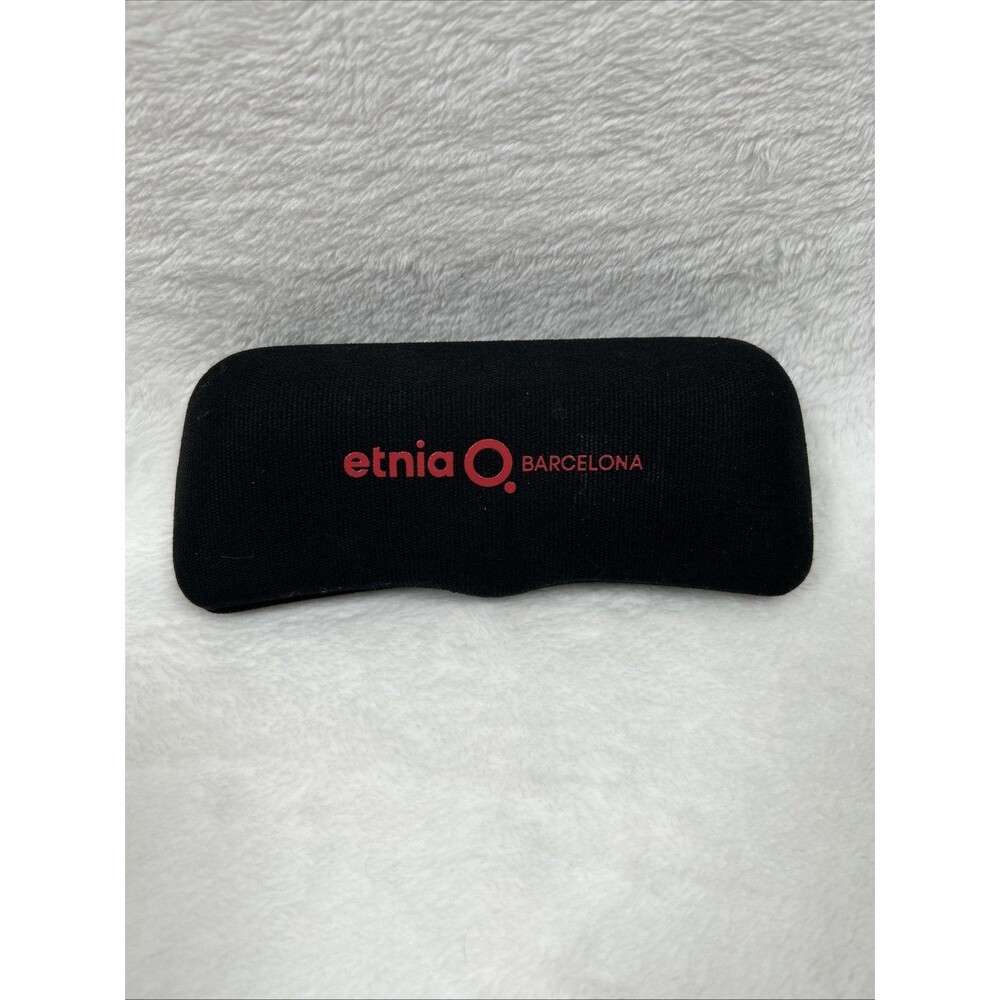 Etnia Barcelona Eyeglass Case Black Hard Clamshell Red Logo Yellow Interior